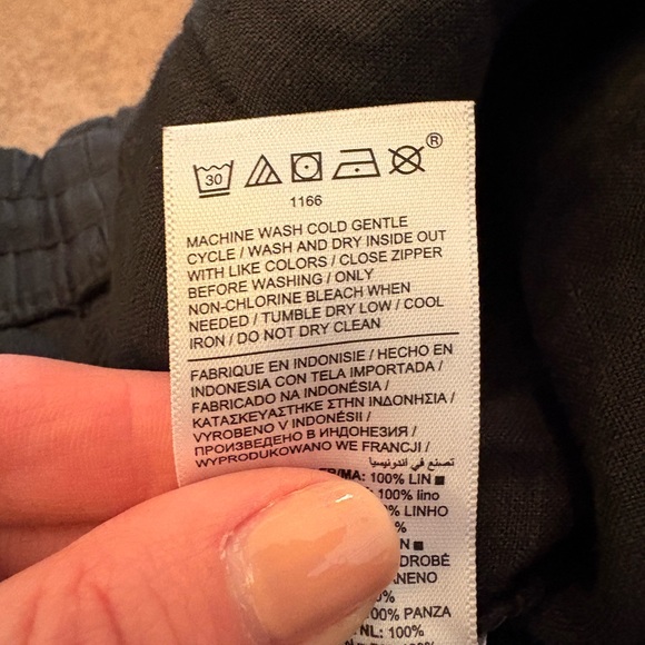 Athleta Black Retreat Linen Wide Leg Pants - Picture 10 of 10